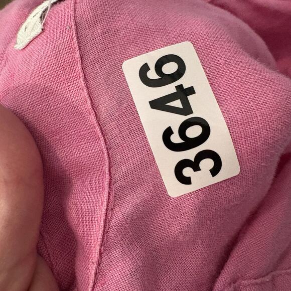 Tweeds Top Women 1X Pink Linen Button Up Lagenlook Boho Coastal Relaxed Flowy - Picture 11 of 12